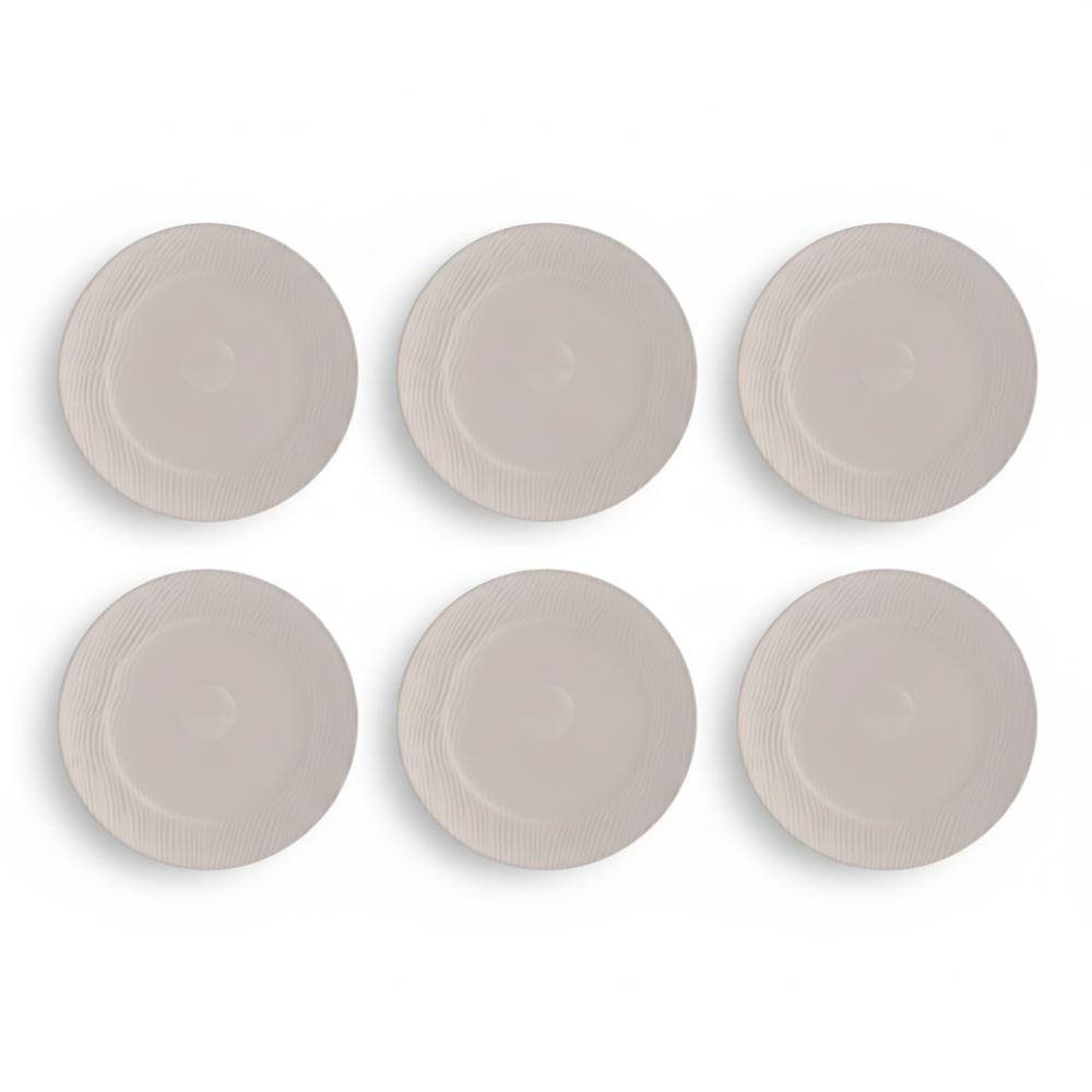 Kit 06 Prato Raso 27,6 cm Relevo Dunas Germer Porcelanas - Imagem 4