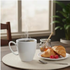Caneca Chá Café Oval Branco 320 ml Germer Porcelanas