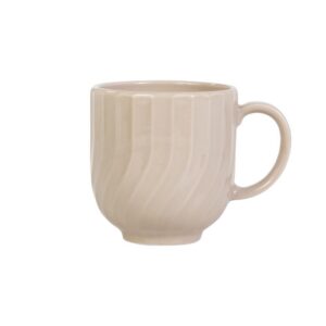 Caneca Chá Café Relevo Linea Creme 356 ml Germer Porcelanas